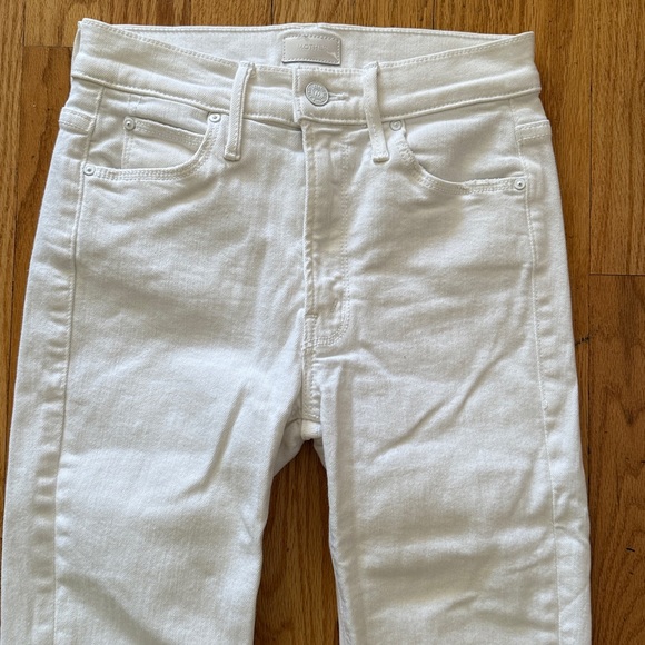 MOTHER sz 24 The Mid Rise Dazzler White Denim Pants The Fairest of them All - Picture 5 of 14